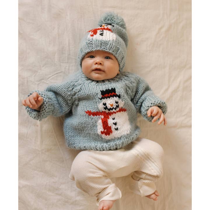Huggalugs - Wholesale Knit Sweater - Baby - Frosty Snowman Surf Crew Neck Sweater Baby & Toddler