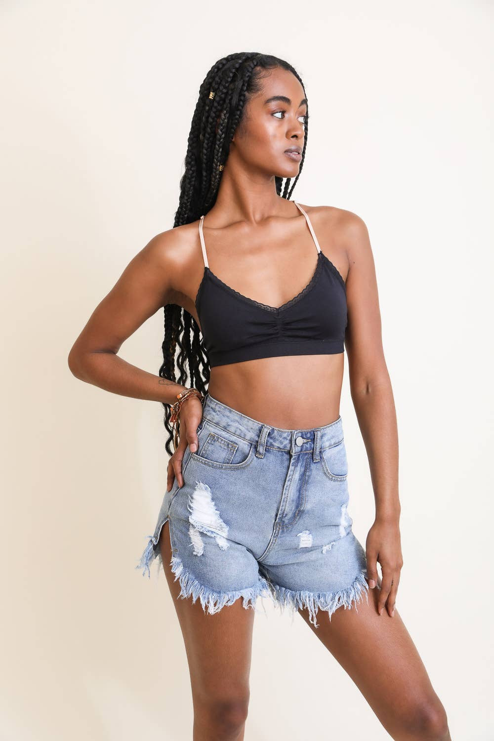 Leto Accessories - Vendita all'ingrosso Bralette - Donna - Bralette a reticolo floreale femminile e carina — Leto Original5