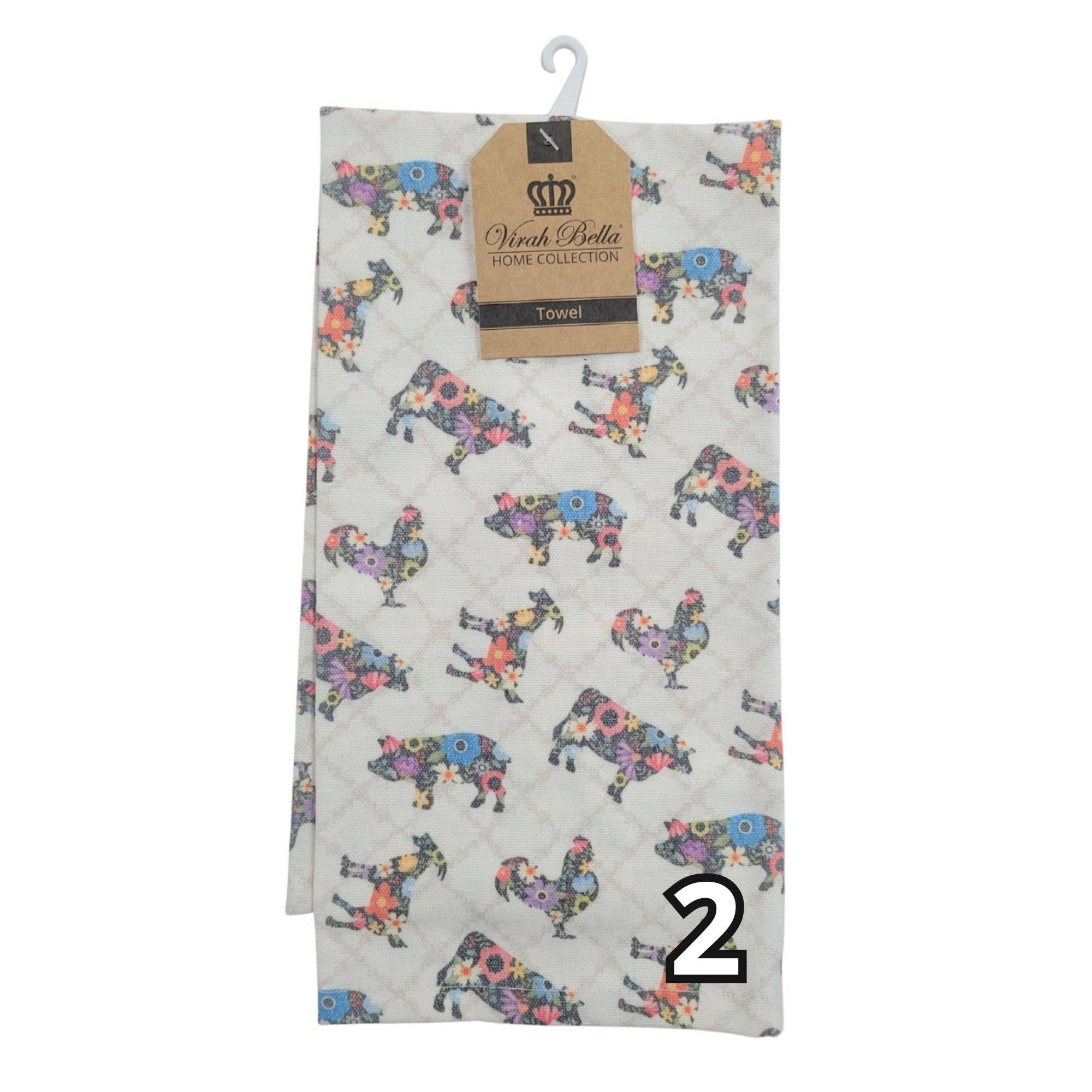 Duke Imports - Venta al por mayor Paños de cocina - Toallas de cocina con temática de animales de granja "Country Barn"1