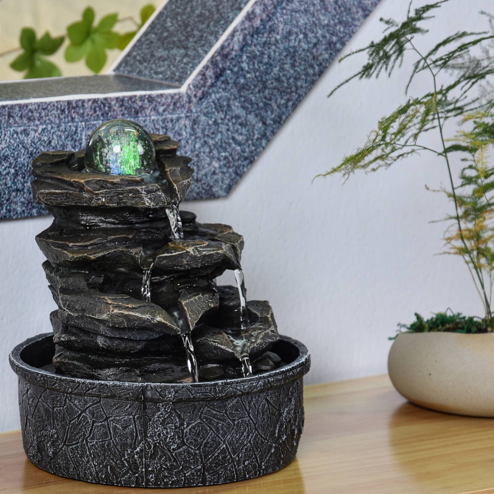 Zen'Arôme - Wholesale Decorative Tabletop Object - Little Rock Indoor Fountain Cascade Nature Stone Effect9