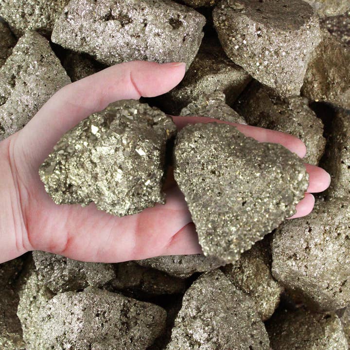 Fantasia Mining - Venta al por mayor Piedras/cristales espirituales - Pirita rugosa Chispa XL - Perú (1 libra)