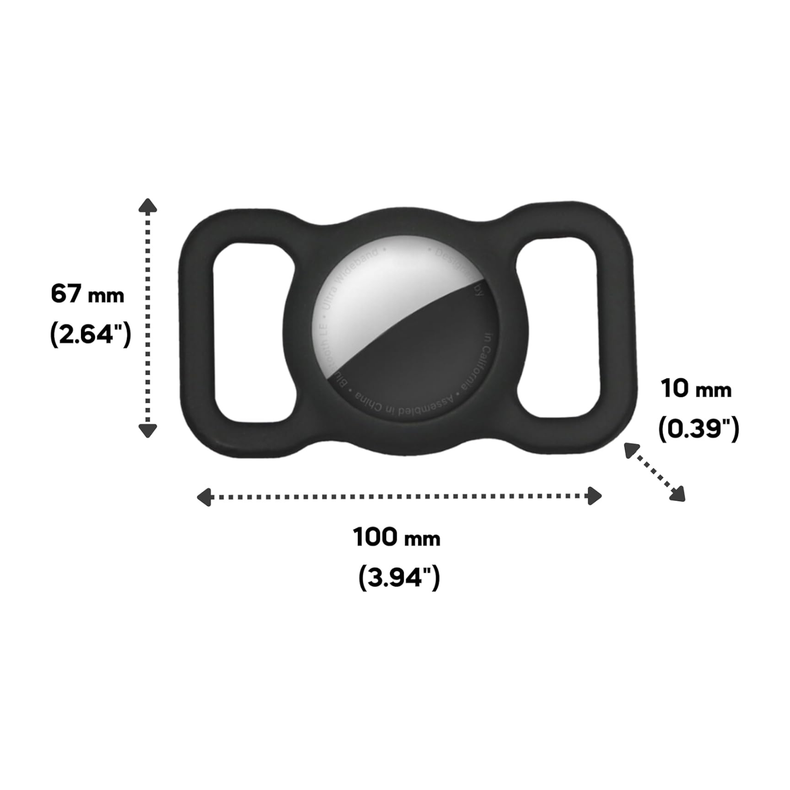 WufWuf - Wholesale Pet Collar - Cat/Dog - WufWuf Pet Silicone AirTag Holder for Cat and Dog Collars, Black3