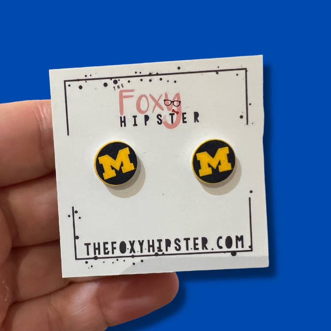 The Foxy Hipster - Wholesale Stud/post earrings - U of M Stud Earrings