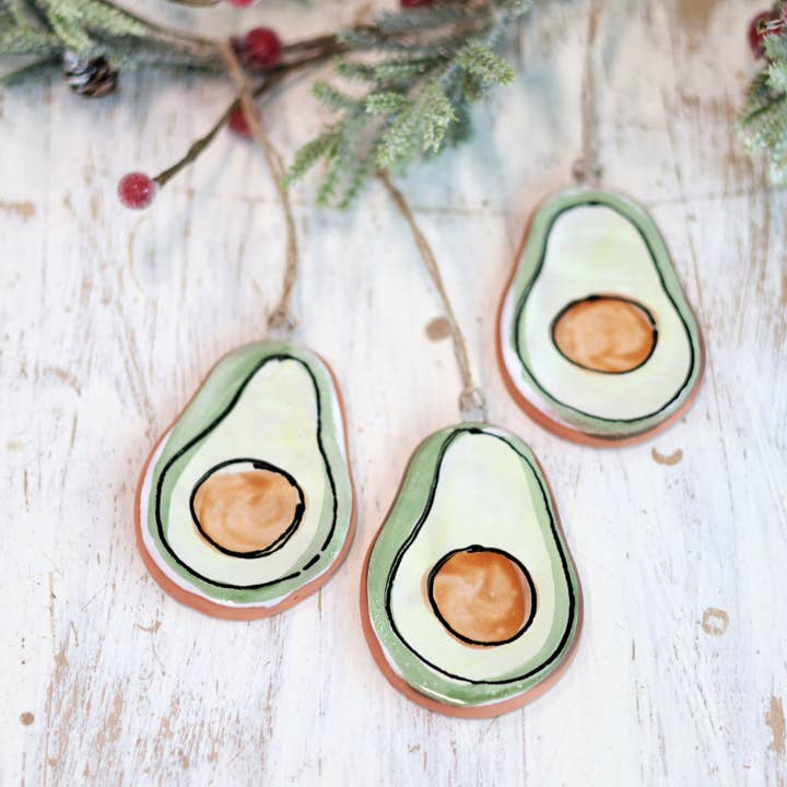Holiday Ornament - Avocado for wholesale by Gravesco Pottery