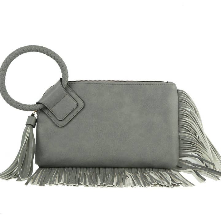 MiMi Wholesale - Wholesale Clutch Bag - Women's - JY0378 Fringe Soft Vegan Leather Wristlet/Clutch19