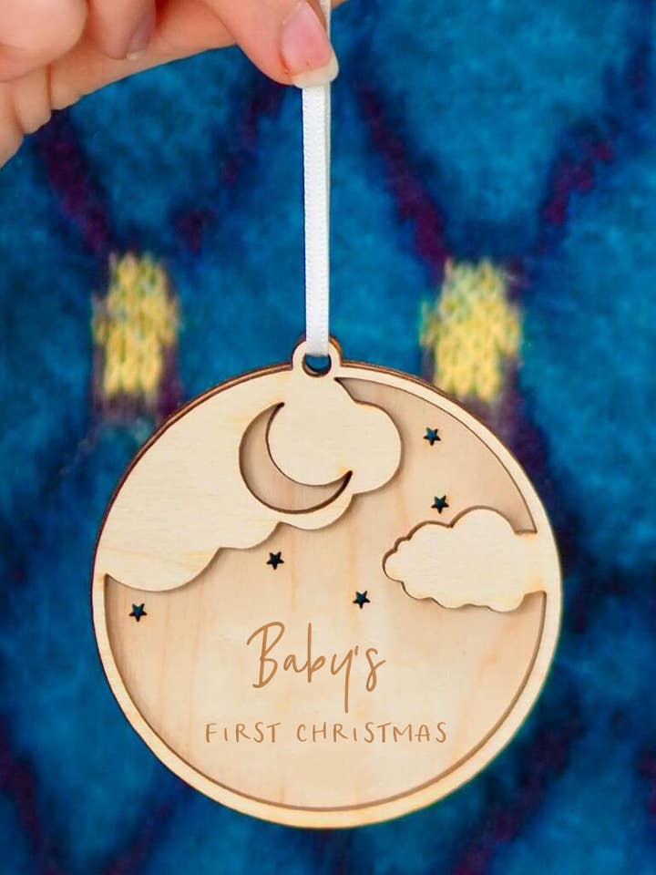 Baby's First Christmas Bauble Decoration for wholesale by CloudsandCurrents