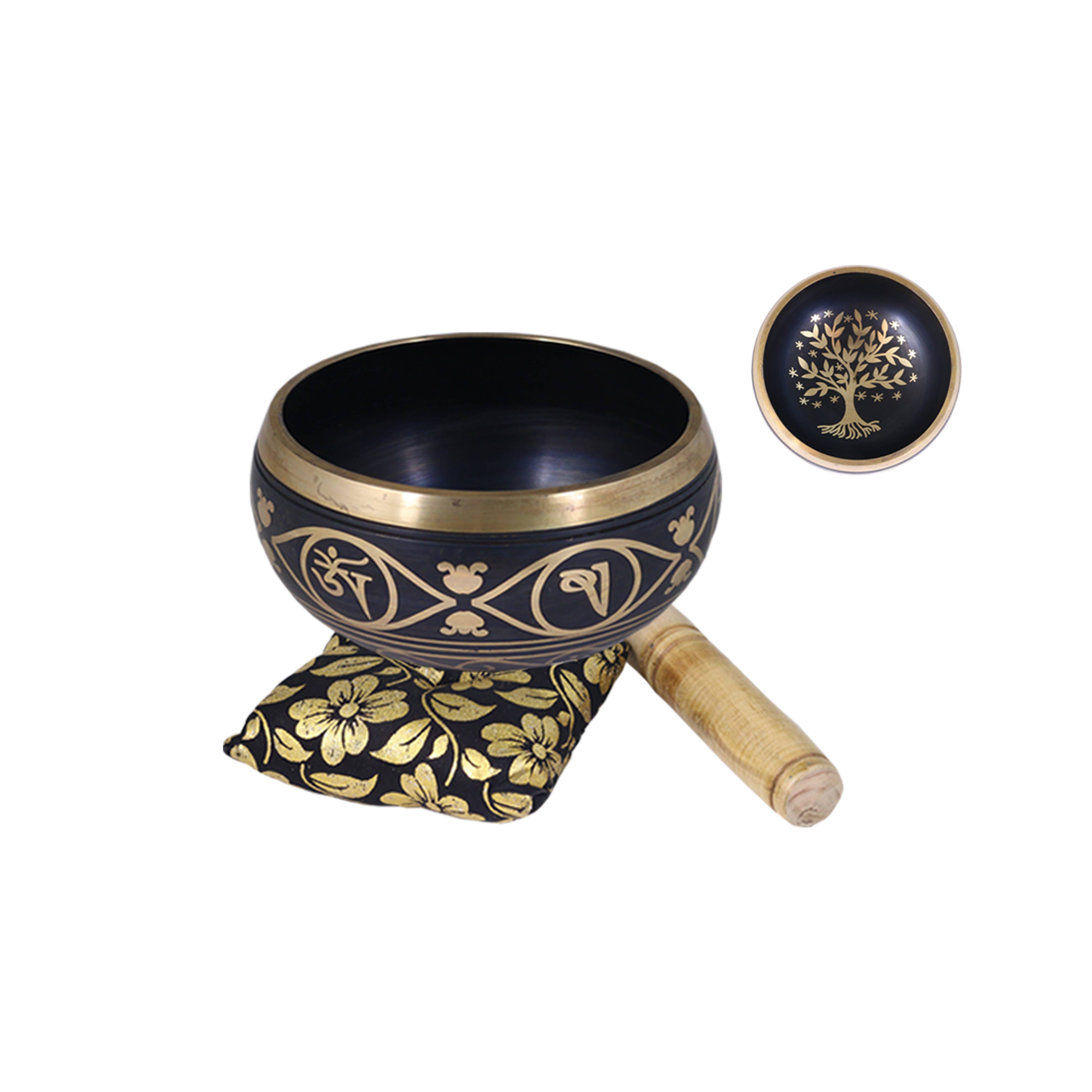 Designs by Deekay Inc. - Wholesale Meditation Supplies - Tibetan Singing Bowl - Tree of Life (Black)