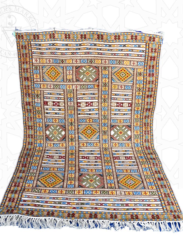 Tapis marocain kilim à plat pour la vente par Berbers Market