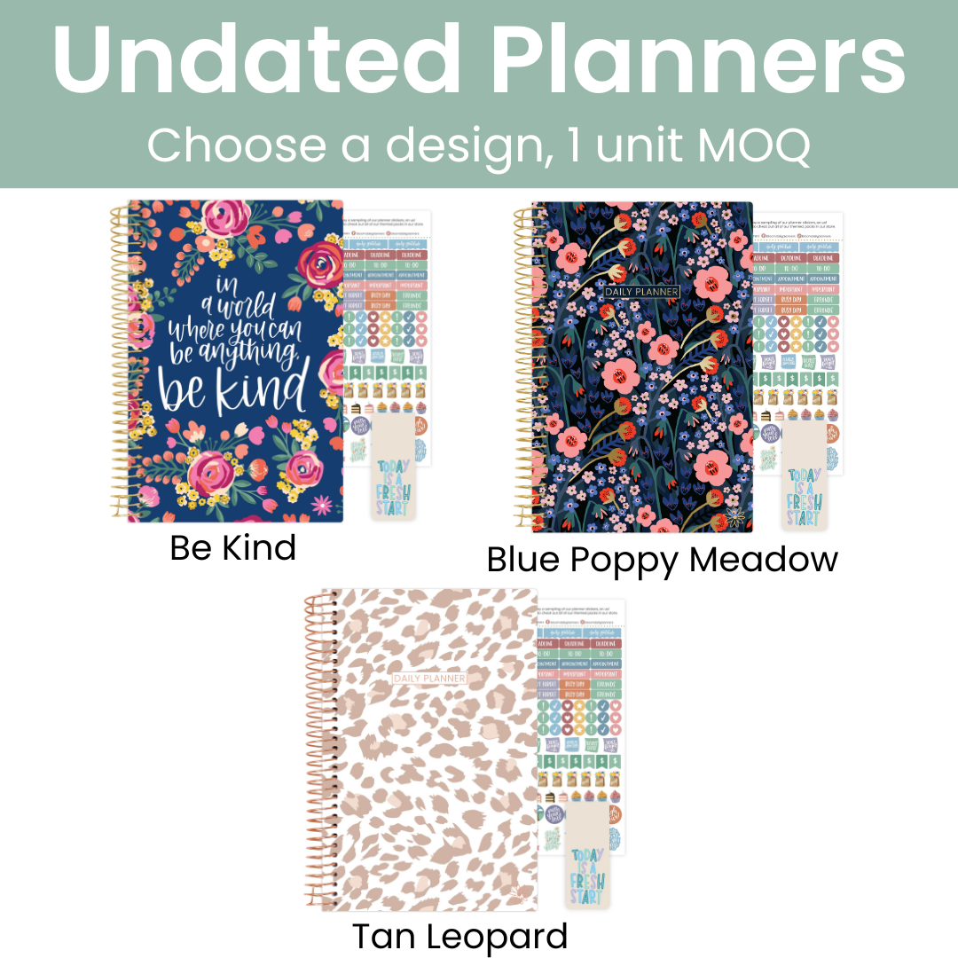 bloom daily planners - Wholesale Planner - Undated Planner - 5" x 8" size1