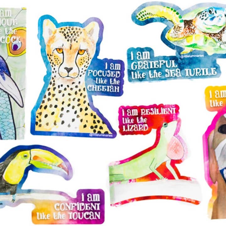 Animal Affirmation Decals for wholesale by Little Luminaries
