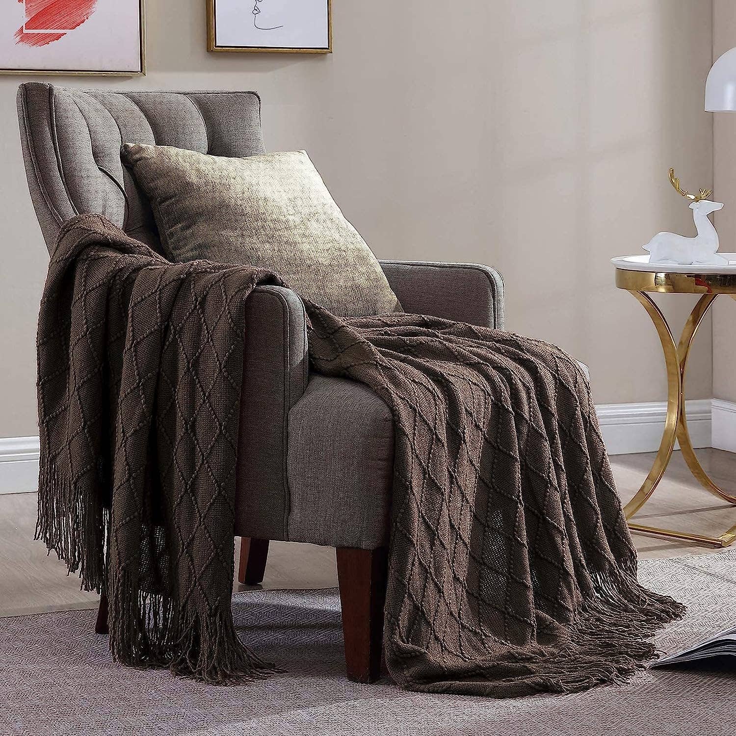 The Arinna Collection LLC - Wholesale Throw Blanket - Knitted Throw Blanket, Soft and Cozy Throw Blanket 50x60"2
