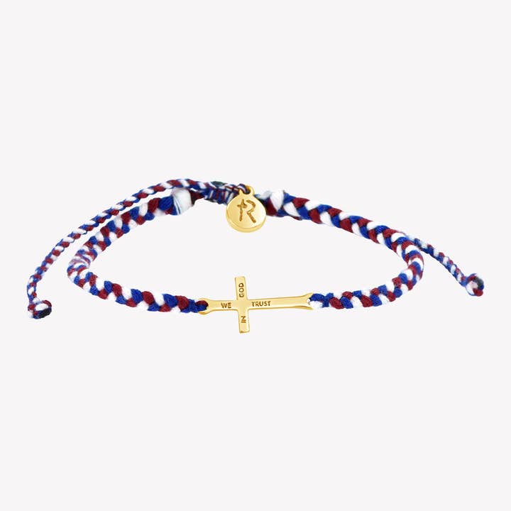We Trust In God Cross Braided Bracelet for wholesale by Rizen Jewelry