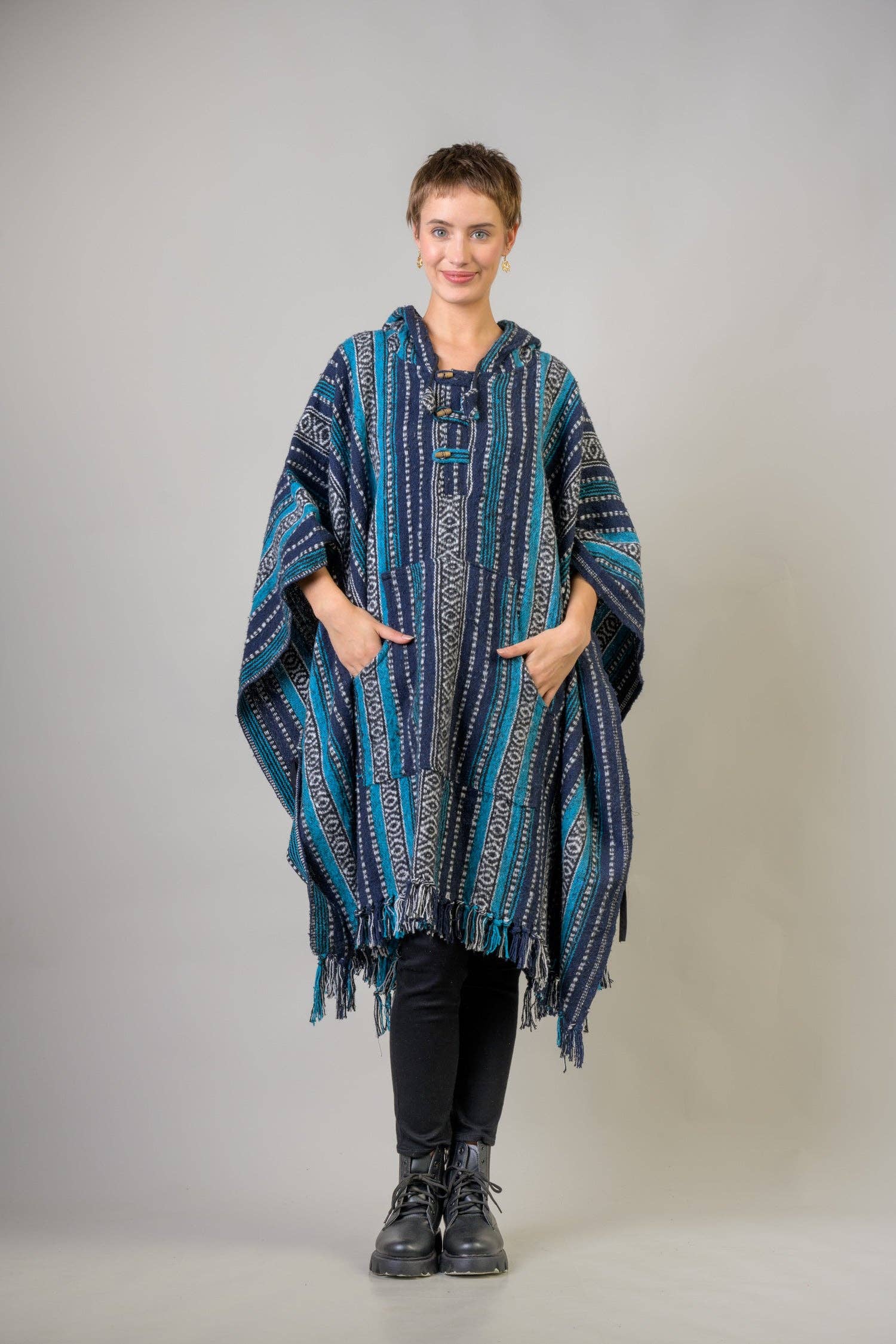 Rhea - Vente Poncho – femme - Poncho en coton à motif Rhea6