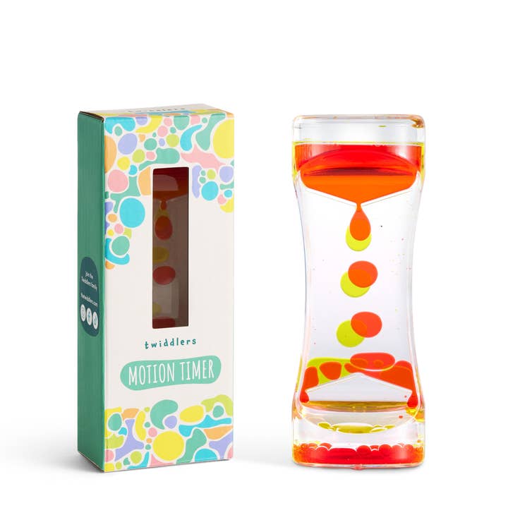 The Twiddlers - Wholesale Fidget Toy - Kids - 1 Pack Liquid Motion Timer Sensory Timer Hourglass, 14cm