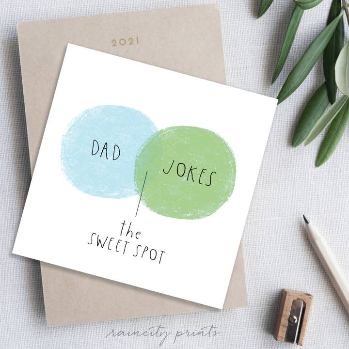 Raincity Prints - Venta al por mayor Tarjetas del Día del Padre - Diagrama de venn bromas de papá - (Papá)