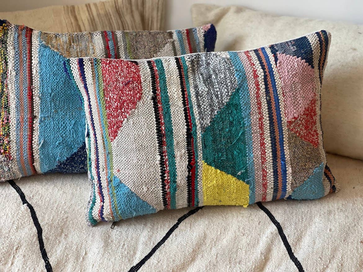 NOMAD BY LIV - Wholesale Throw/Decorative Pillow - Boucherouite Kussen - Handgemaakt in Marokko - kleurrijk7
