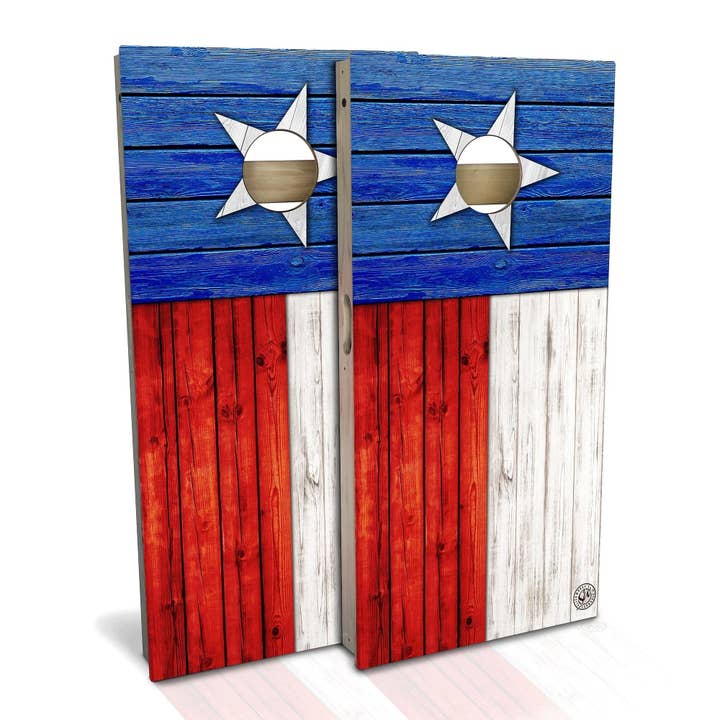 Ensemble de jeu de palets résistant aux intempéries avec drapeau du Texas pour la vente par Skip's Garage