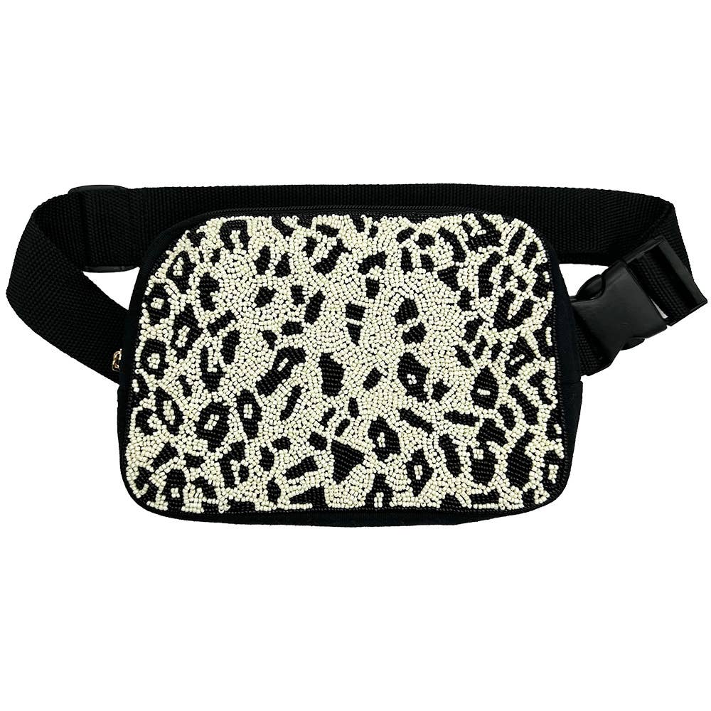 Pizzazz, Inc. – wholesale Belt bag – Women’s – Handmade Leopard Print Beaded Fanny Pack0