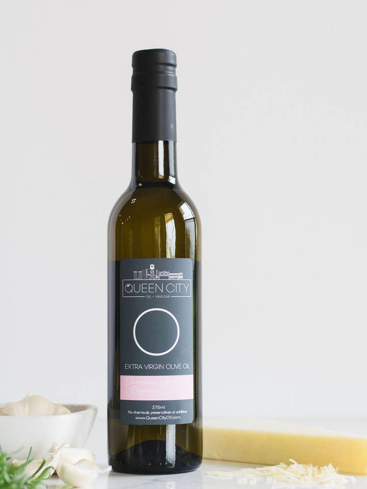 Parmesan, Garlic and Rosemary Extra Virgin Olive Oil for wholesale by Queen City + Co.