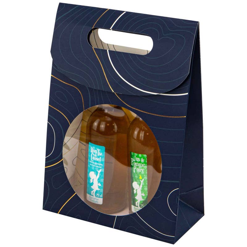 Deffrennes – Engroshandel Gavepose – Abyss blå rektangulær gavepose i pap 19x9x27 cm5