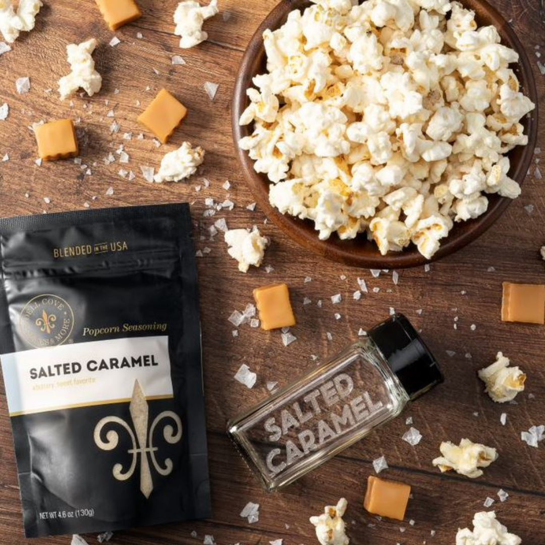 Dell Cove Spices & More Co. - Vente Mélanges d'épices séchées - Assaisonnement pour pop-corn au caramel salé - Maïs au caramel sans gluten7