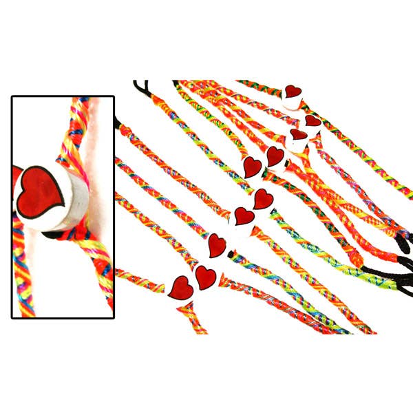 Vriendschapsarmbanden met kralen - hartvormige verpakking van 50 stuks voor wholesale door Sanyork Fair Trade