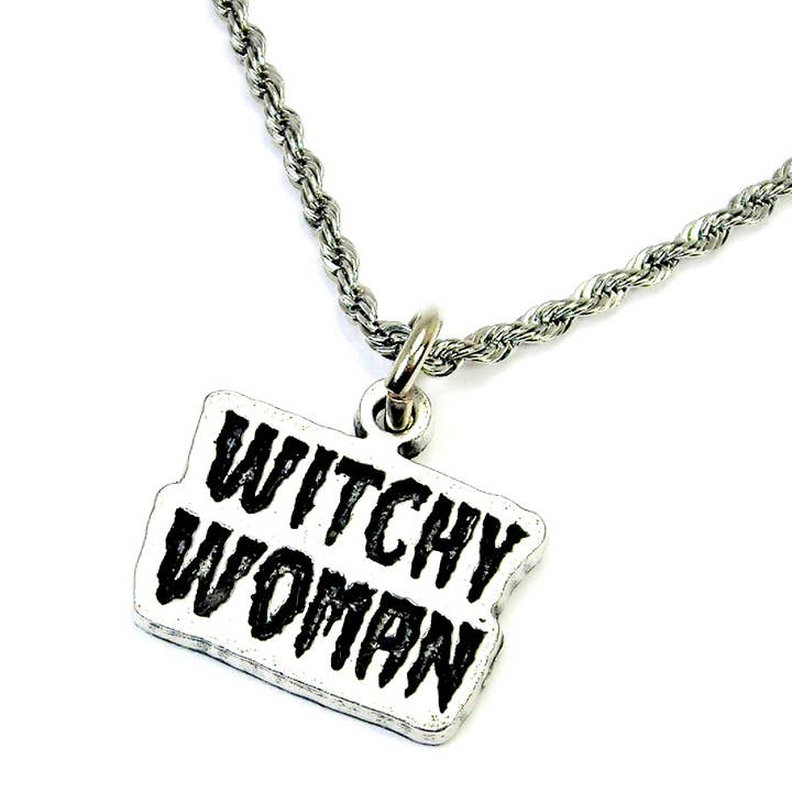 Witchy Woman Wicca Pagan Charm Necklace for wholesale by Chubby Chico Charms