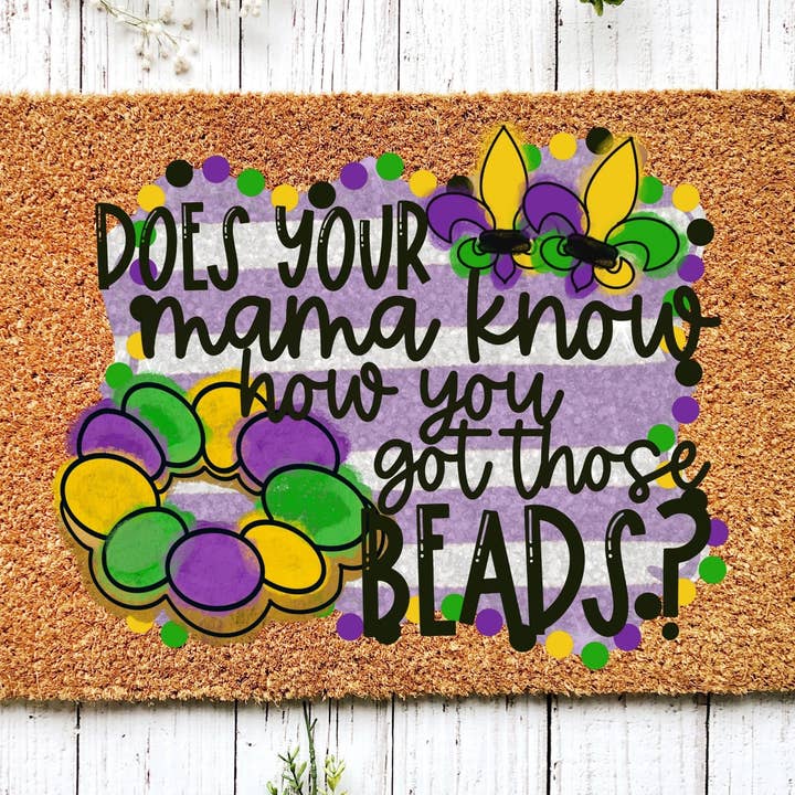 Felpudo de bienvenida con máscaras de Mardi Gras | Regalo de inauguración de la casa de Nola | para venta al por mayor de DecoExchange