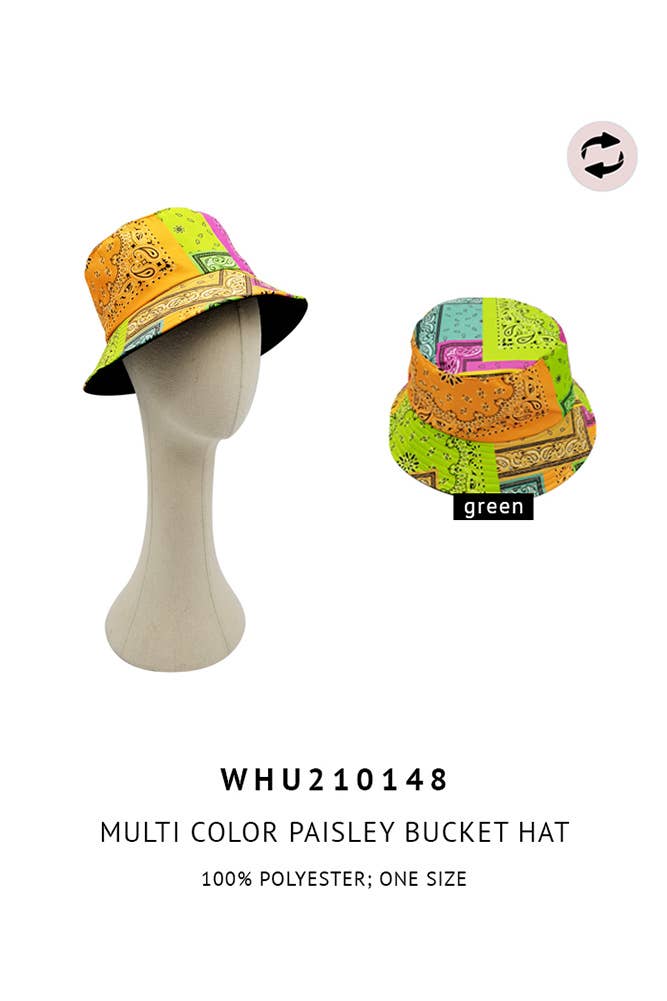 Hana - Vendita all'ingrosso Cappello da pescatore - Donna - Cappello da pescatore multicolore con paisley4