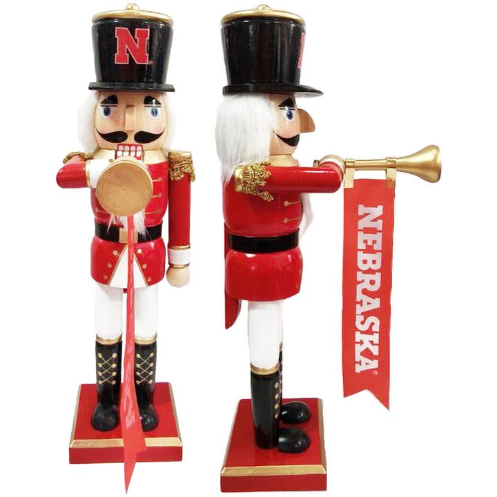 Santa’s Workshop Inc. - Wholesale Holiday Nutcracker - 14" Nebraska Cornhuskers Bugler Nutcracker