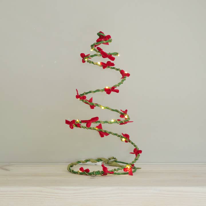 Velvet Bow Light Up Tabletop Tree - Christmas Decoration for wholesale by Melanie Porter