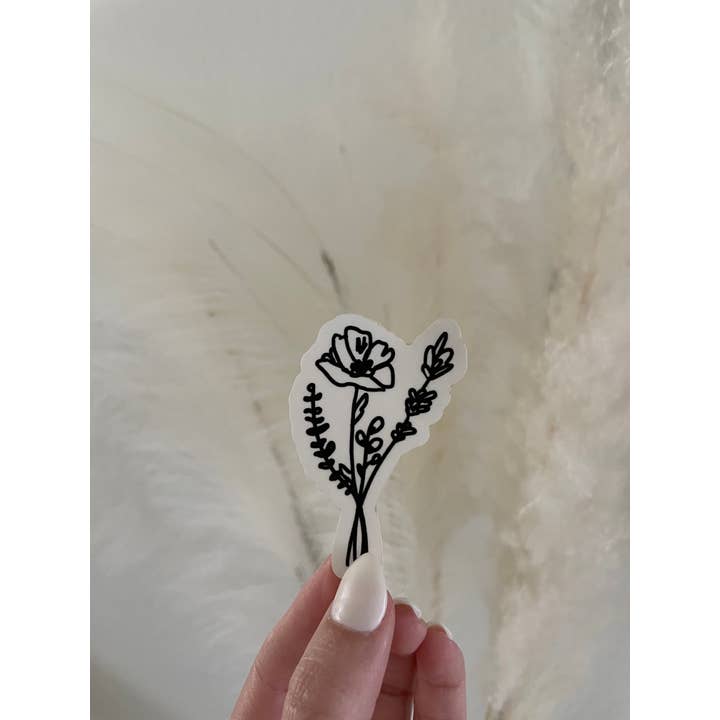 STICKER: Poppy Bouquet | Water Bottle, Summer Basket Gift for wholesale by Words for a Season