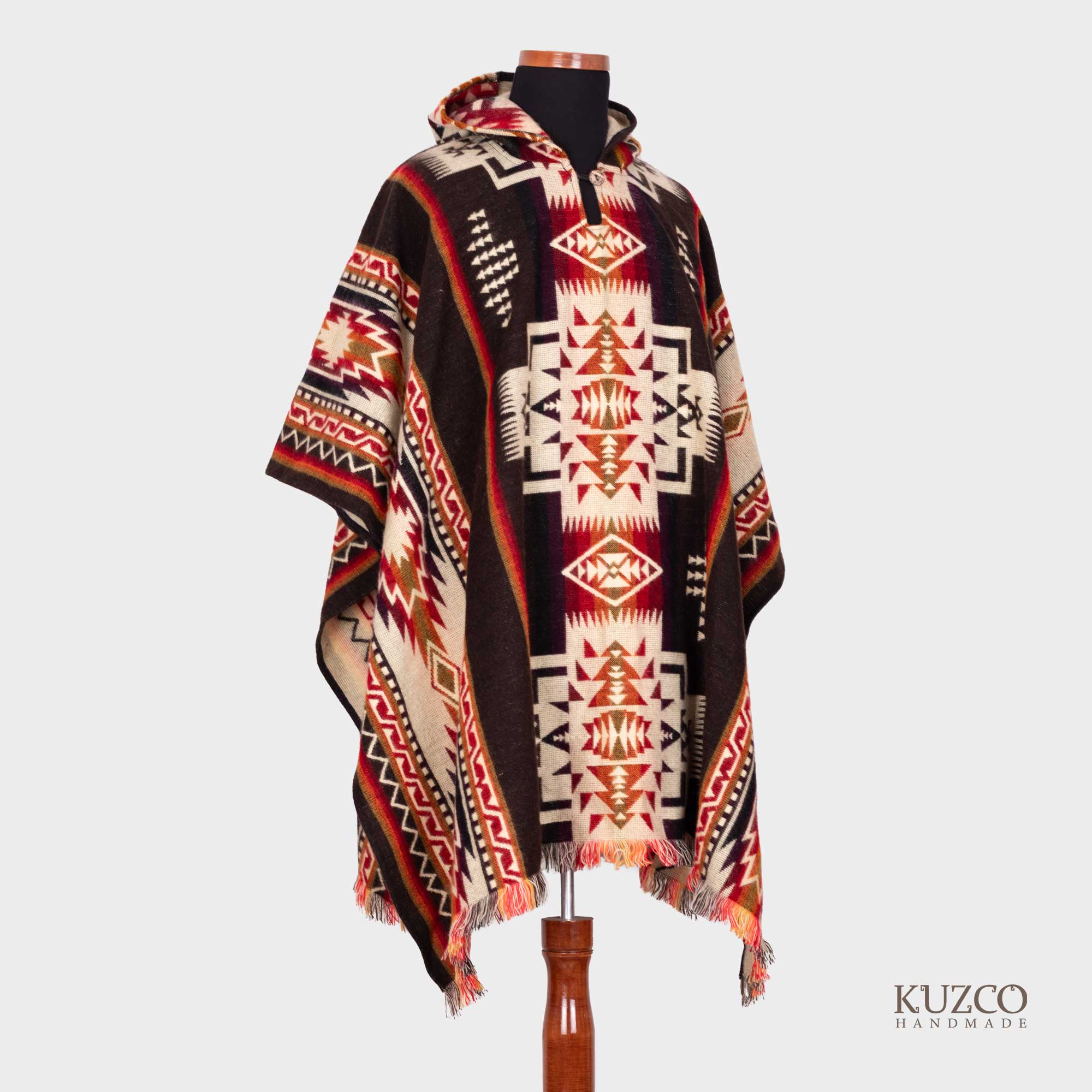 KuzcoHandmade - Vendita all'ingrosso Poncho - Uomo - Poncho in Alpaca per Uomo, Realizzati da Mani Indigene3