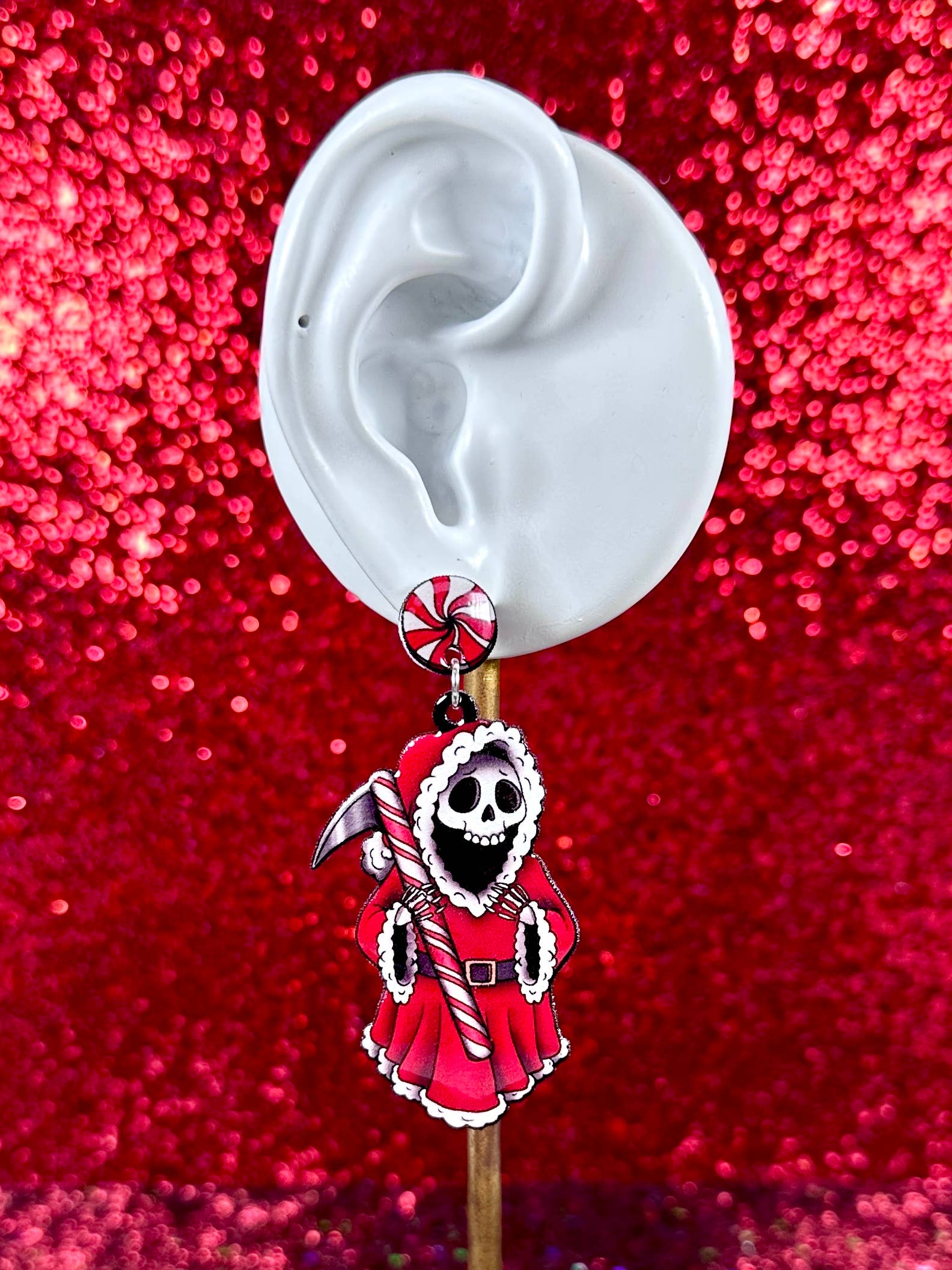 Sea Pixie Designs - Wholesale Dangle Earrings - Grim Reaper Santa Halloween & Christmas Dangle Earrings2
