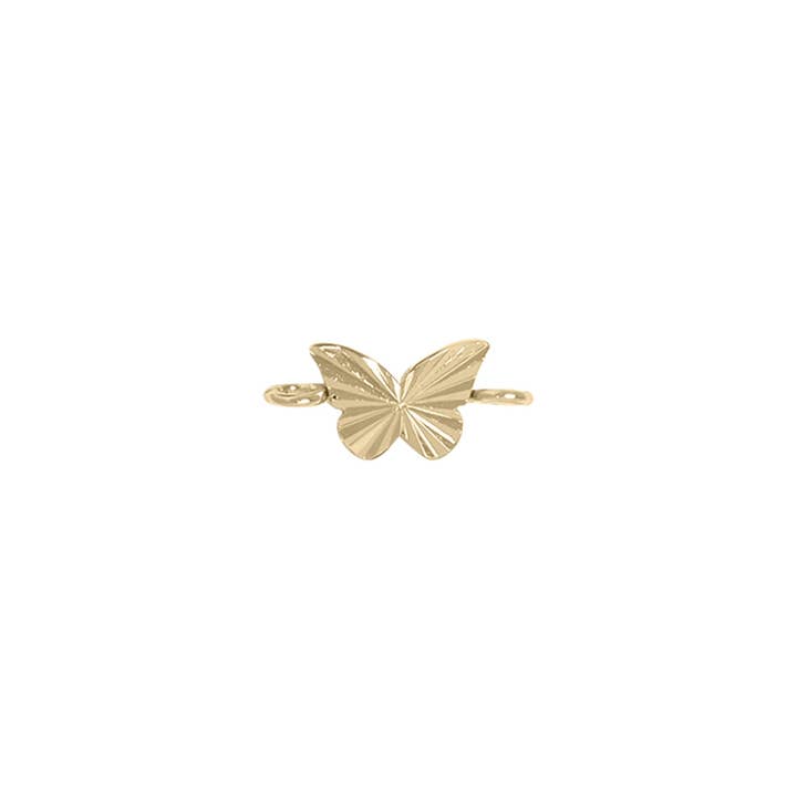 WJW - Wholesale Individual Charm/Pendant - 925 Sterling Silver Sunburst Butterfly Charm Connector