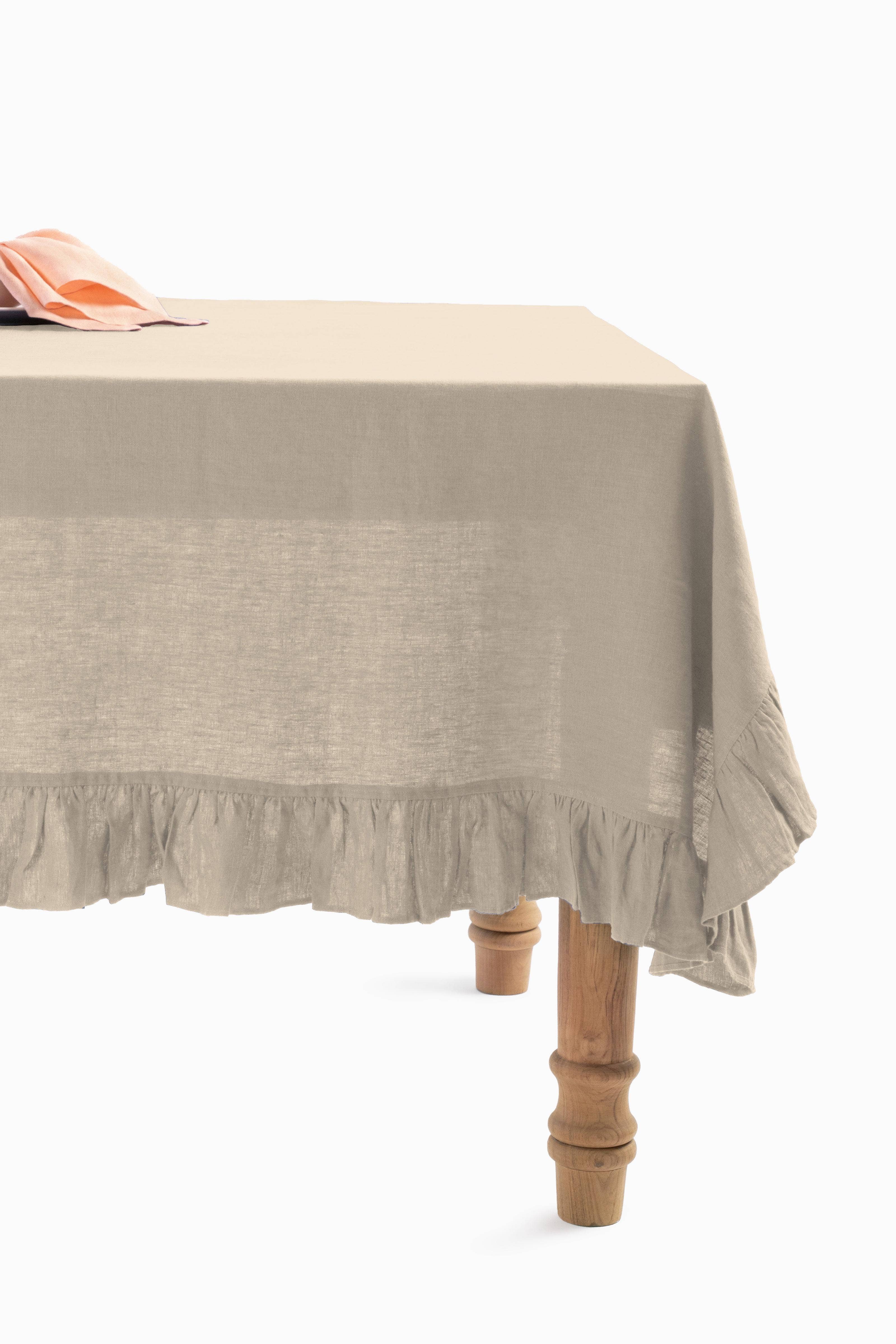 Live Linen - Wholesale Tablecloth - Linen Tablecloth with Ruffle Trim – Classic2