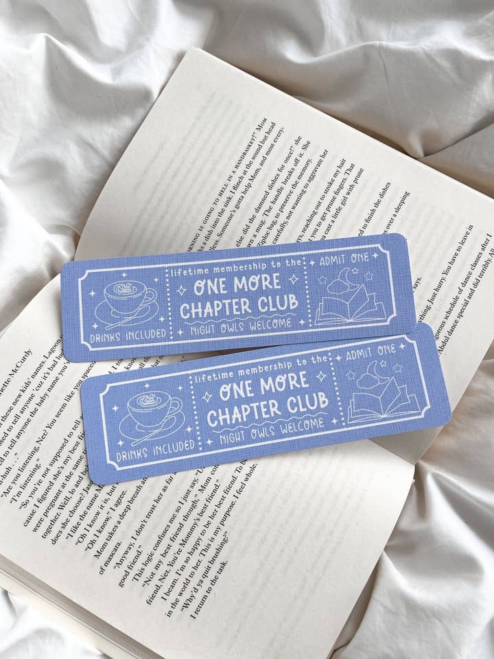 One More Chapter Book Club Bookmark | Book Club Ticket Bookmark | Admit One Ticket Bookmark | Bookish Gift | Bookworm for wholesale by Fleurs on Sunday
