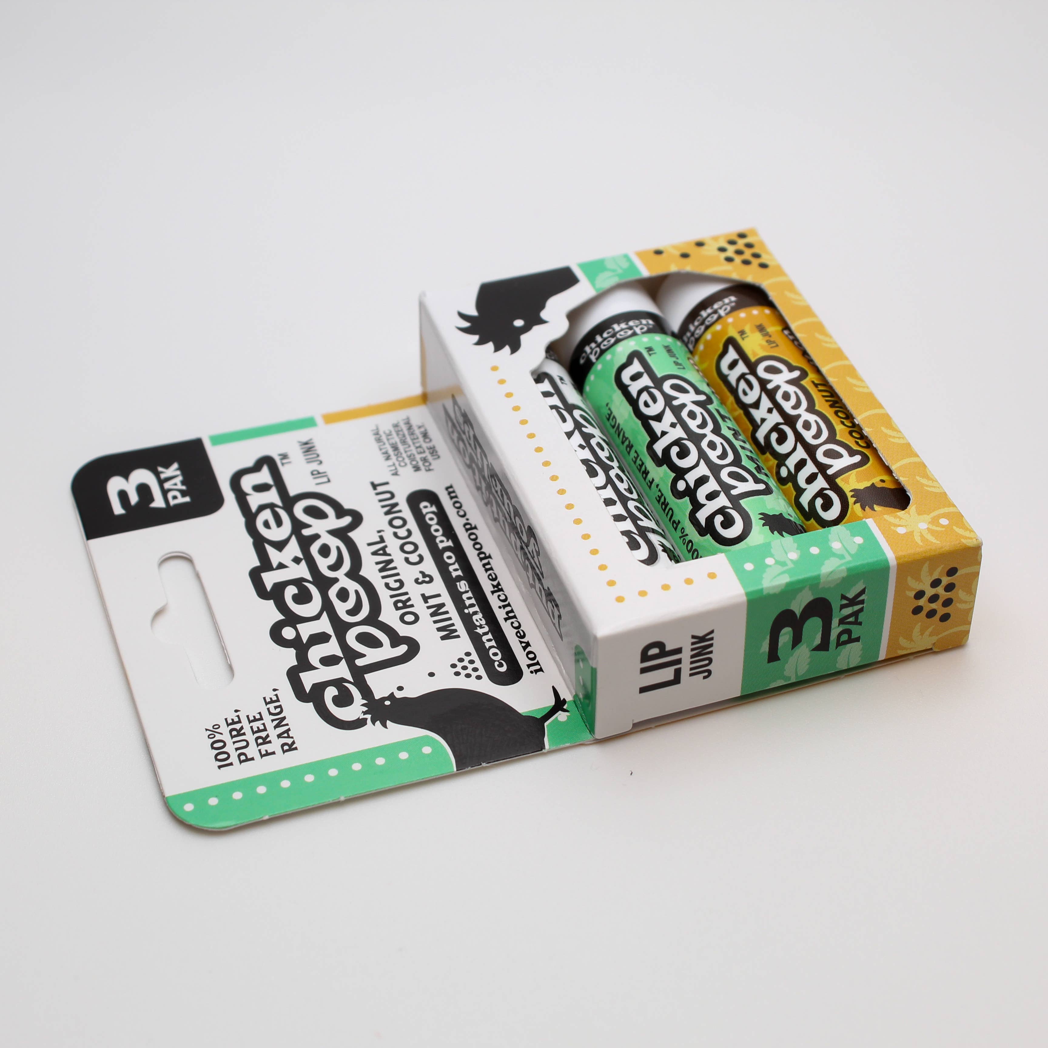 Chicken Poop – wholesale Läppbalsam – Chicken Poop® FAVORITES Läppbalsam Läppjunk Trio - Helt Naturligt2