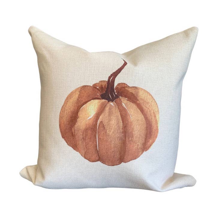Goldener Kürbis-Kissenbezug, Herbst-Kissenbezug, Herbstdekor, Thanksgiving-Kissen, Aquarell-Kürbis-Kissenbezug, Herbstdekor, Bauernhaus für den Großhandel von Range Road Home