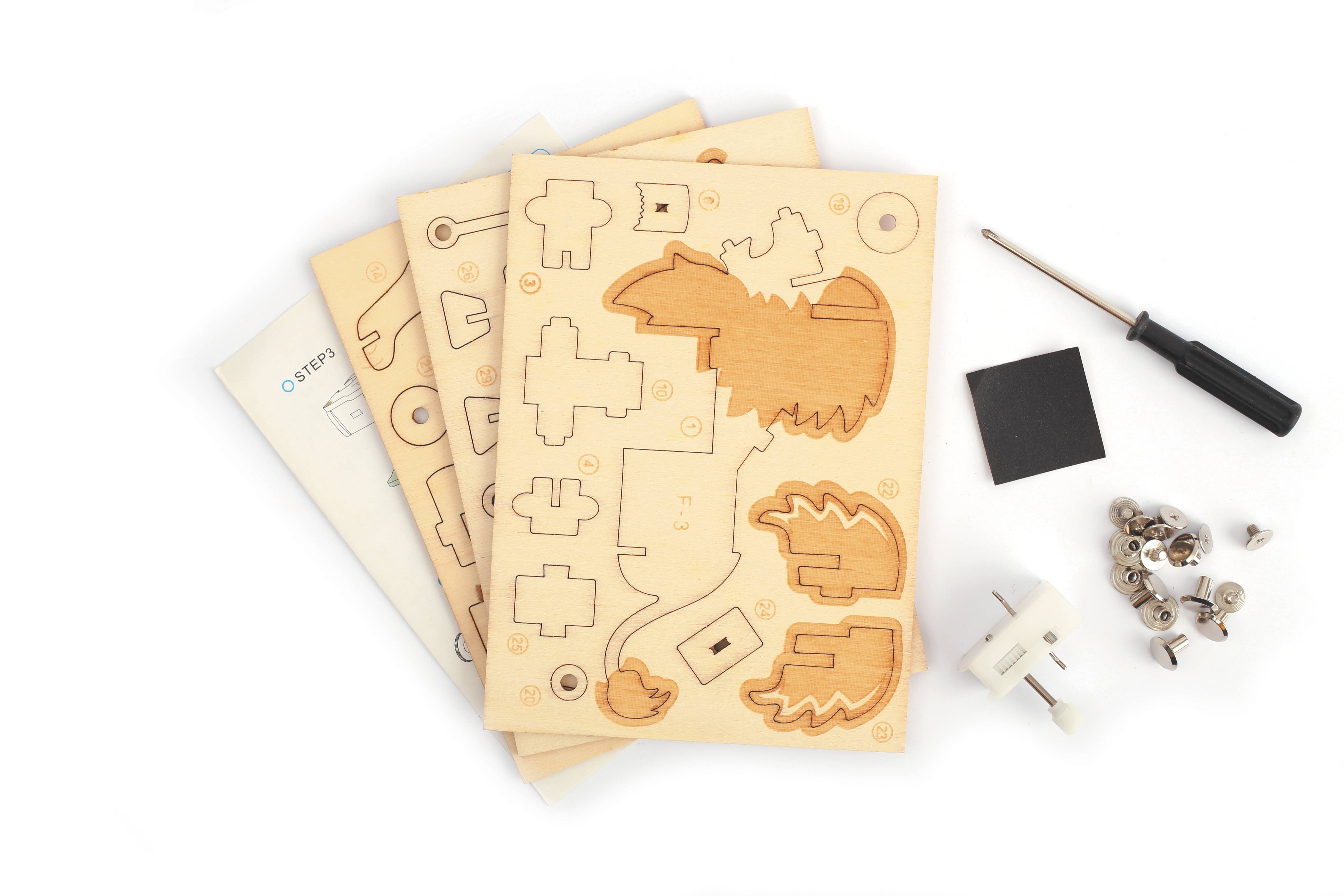 Graine Créative - Vente Kit de bricolage – enfant - MAQUETTE  EN BOIS 3D MECANIQUE  LION3