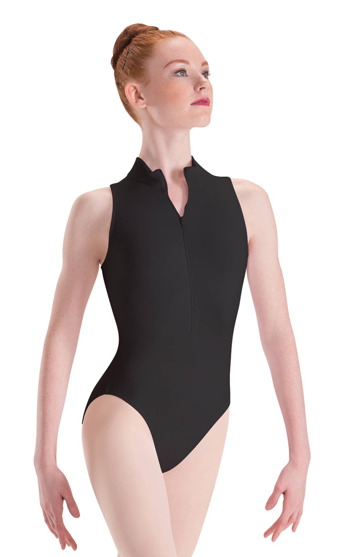 Motionwear - Wholesale Bodysuit - Women's - SilkSkyn Zip Front Mock Neck High Cut Leg Leotard0