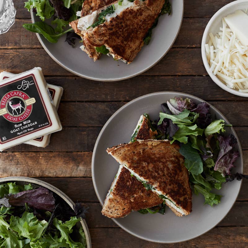 Sierra Nevada Cheese Company - Wholesale Cheese - Bella Capra Raw Aged Goat Cheddar 12/6oz squares2