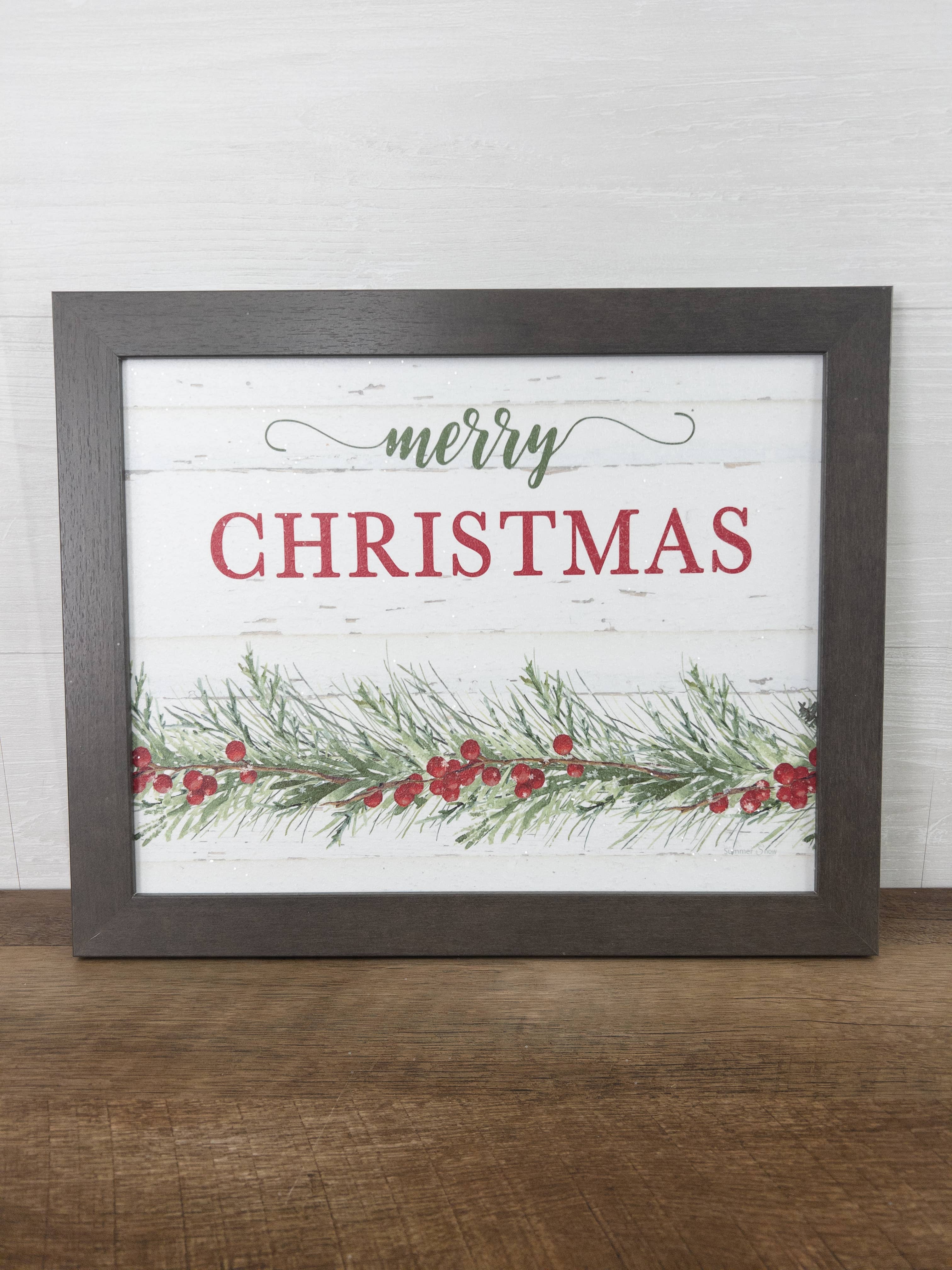 Summer Snow Art - Wholesale Christmas Wall Art - Merry Christmas Floral Red Green Sign Art Picture6