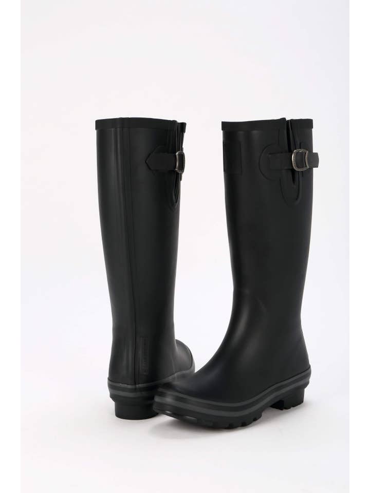 Evercreatures - Wholesale Rain Boots - Women's - Evercreatures All Black Plain Tall Wellies3