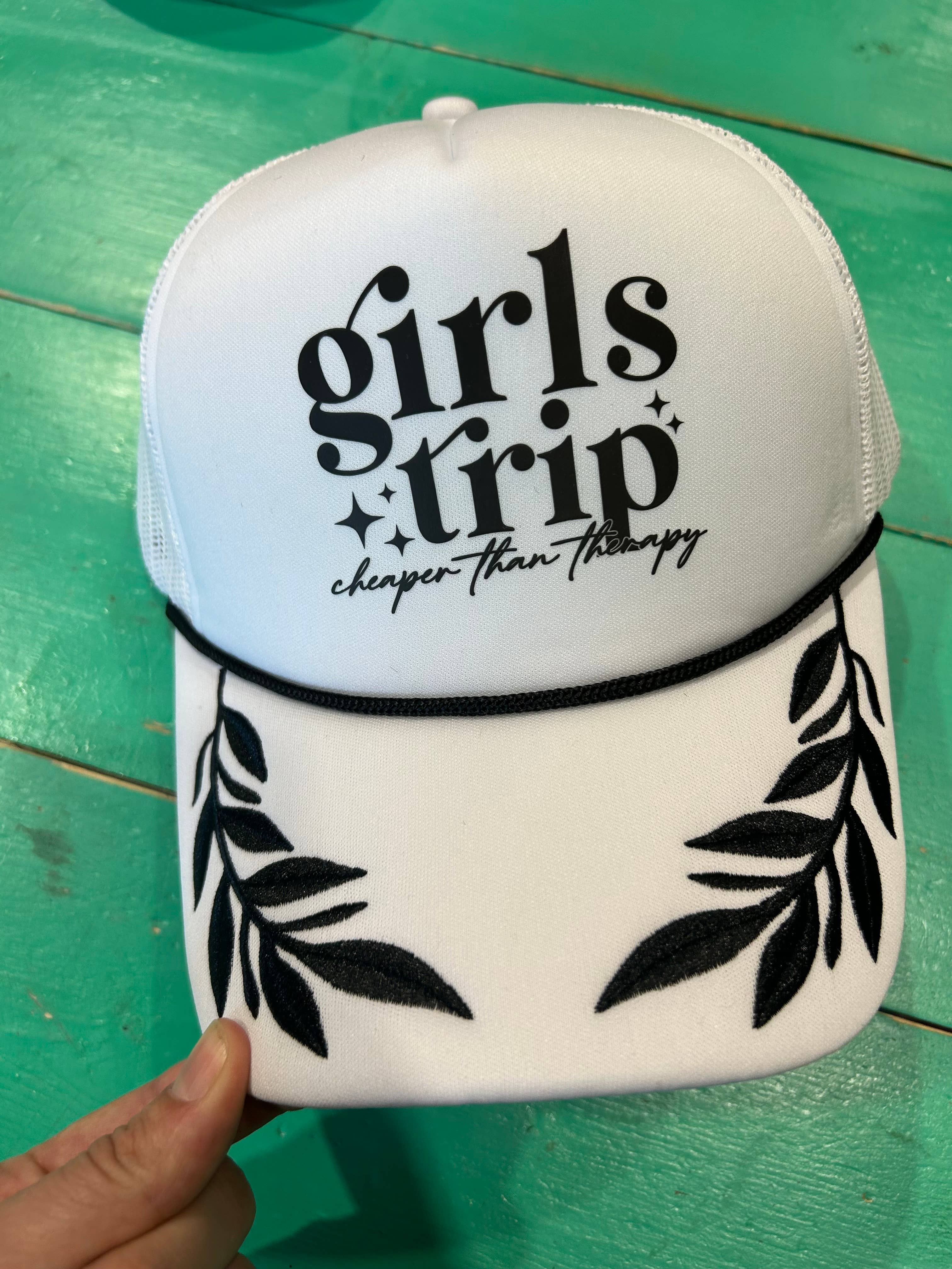 Vibes Hat Company - Wholesale Trucker Hat - Women's - Girls Trip Cheaper Than Therapy Trucker | Roadtrip | Summer 2
