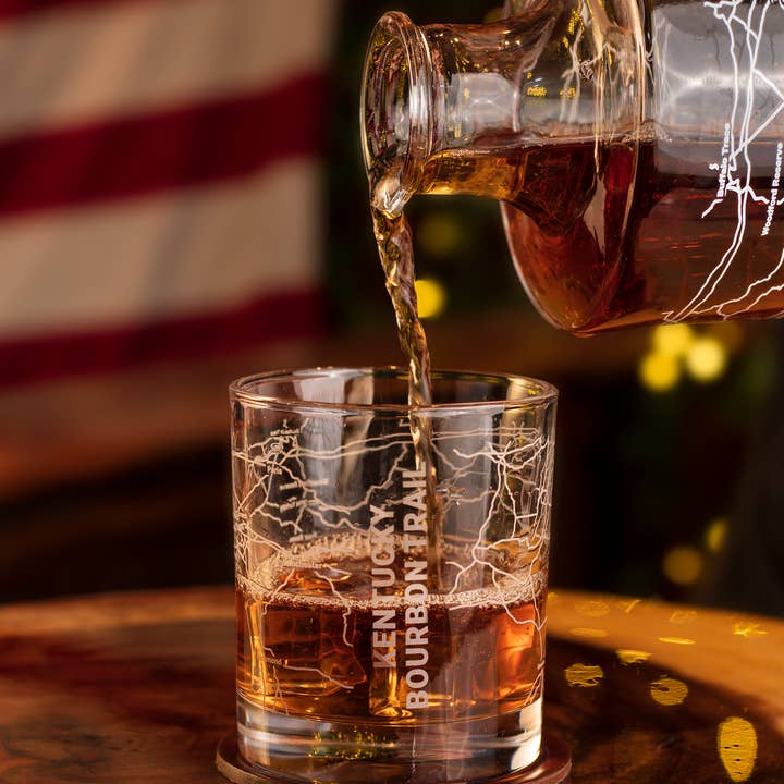 Old Southern Brass – wholesale Cocktail/liquor glass – Kentucky Bourbon Trail Map - Whiskey Glass - 12 oz capacity2
