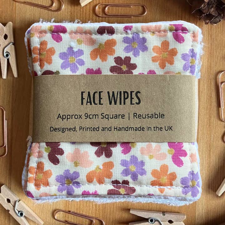 Reusable Face Wipes Bright Floral Pattern for wholesale by SH Designs
