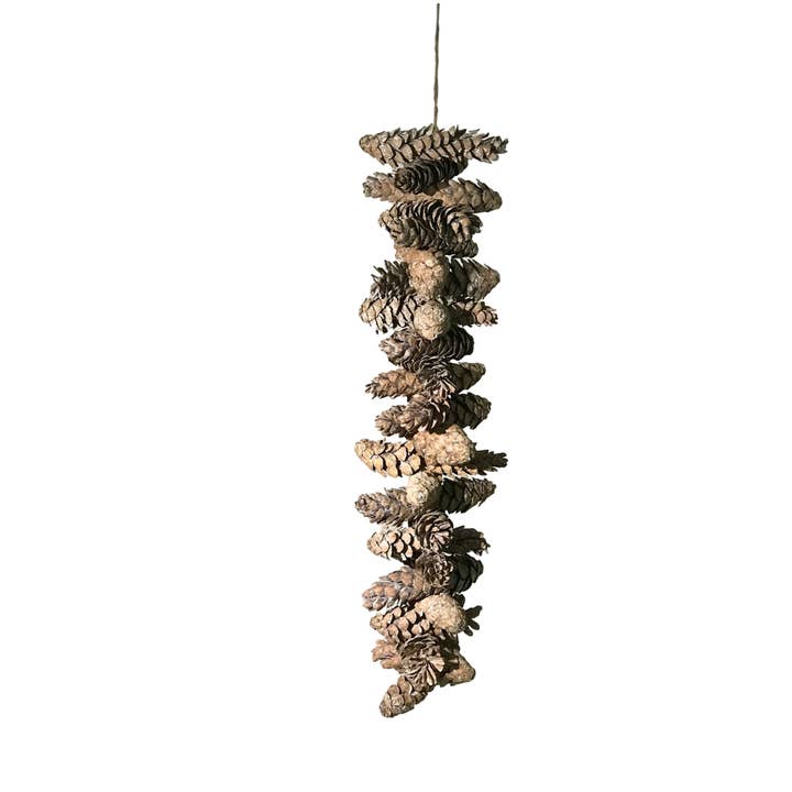 Frosted White 30” Sugar Pinecone Hand-Strung Garland for wholesale by Wilco Home