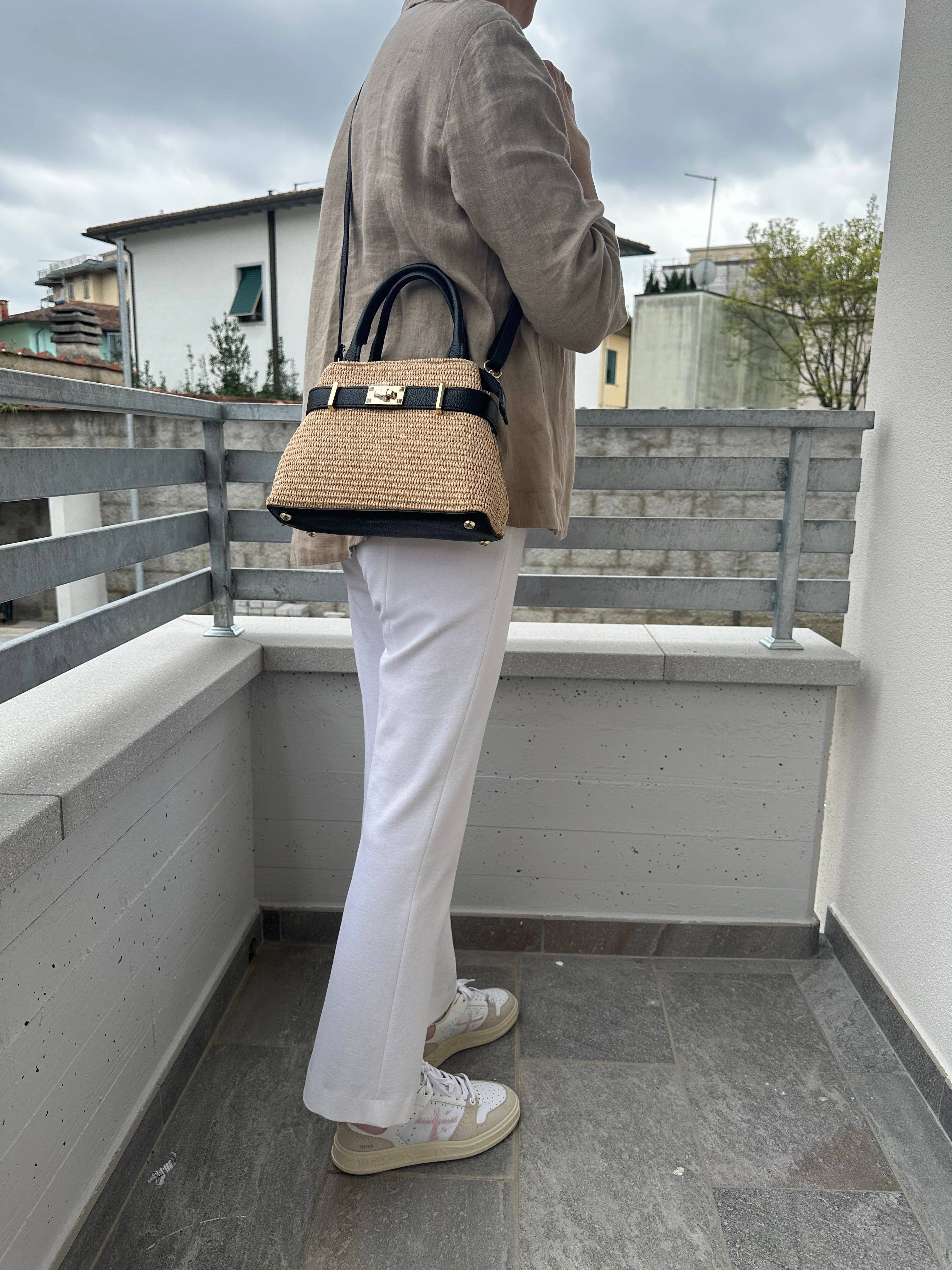 Zhade - Wholesale Top Handle Bag - Women's - BAHAMAS - Genuine leather and raffia2