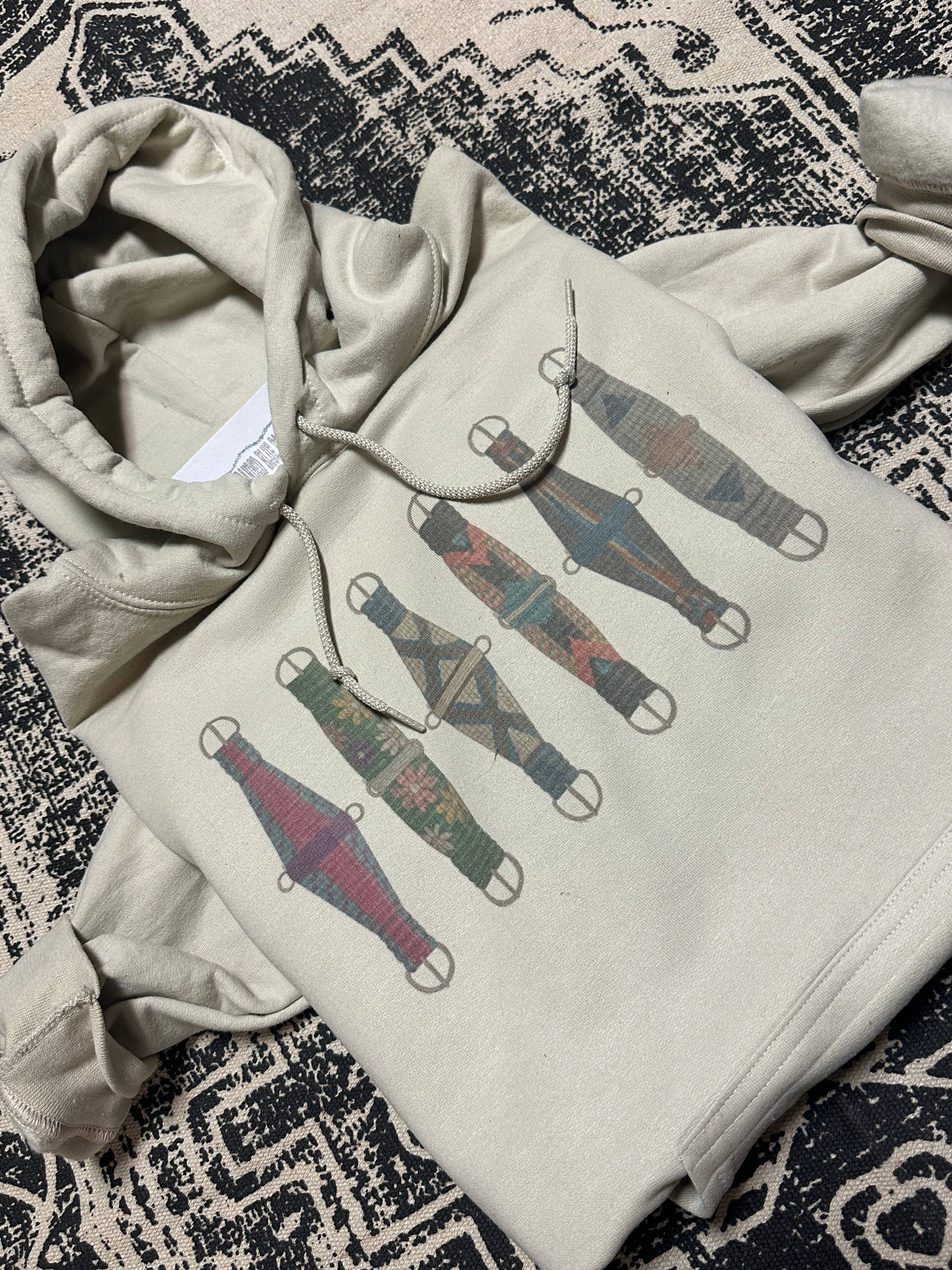 The Branded Blue Roan - Wholesale Hoodie - Unisex - Western Cowboy Cinches (Tan) Hoodie 1